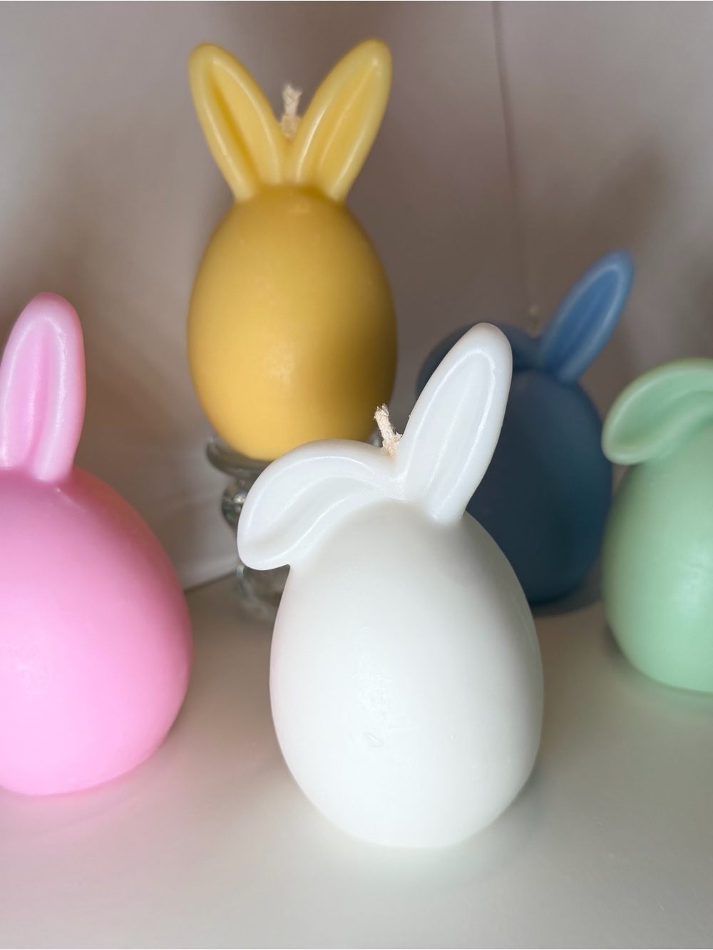 White Bunny Egg Candle - Decorative Home Accent